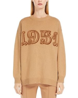 Max Mara Fido Wool & Cashmere Crewneck Sweater - Natural