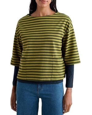 Seasalt Cornwall Buryan Oversized Boat Neck T-Shirt - Green