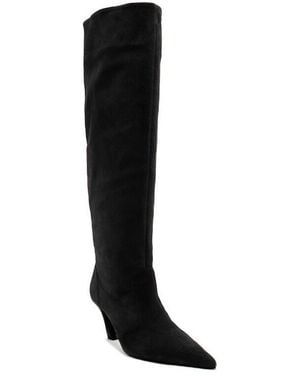 SCHUTZ SHOES Lexi Mid Slouch Leather Knee High Boots - Black