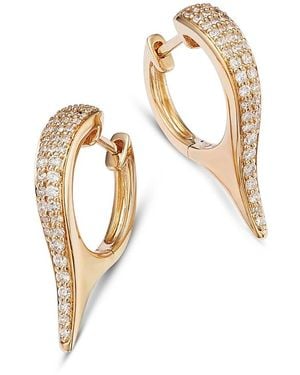 Bloomingdale's Fine Collection Diamond Pave Elongated Hoop Earrings - White