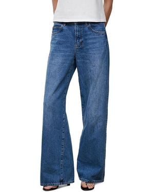 STAUD Gus Mid Rise Relaxed Jeans - Blue