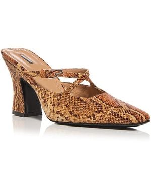 NODALETO Crisscross Mule Pumps - Brown