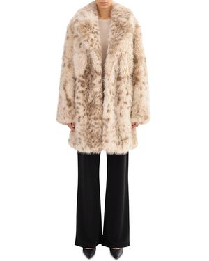 Lamarque Ladies Faux Fur Coat - Natural