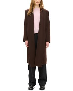 Theory Lux Wool & Cashmere Shawl Collar Coat - Brown