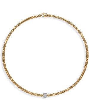 Fope 18K Solo Diamond Necklace, 17 - Metallic