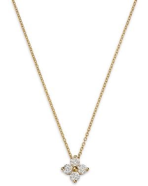 Bloomingdale's Fine Collection Diamond Flower Pendant Necklace - Metallic