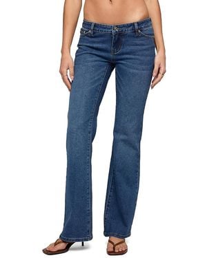 Edikted Vania Ultra Low Rise Bootcut Jeans - Blue