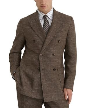 Reiss Vallance Double Breasted Herringbone Blazer - Brown