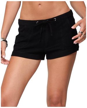 Edikted Hollis Linen Look Shorts - Black