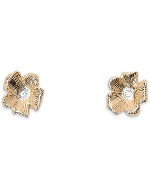 Maje Pave Flower Stud Earrings - Metallic