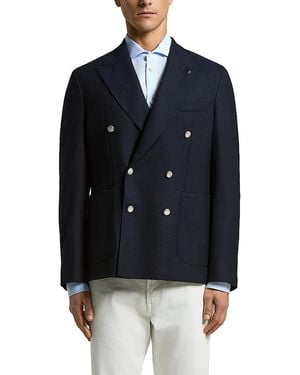 Peserico Six Button Double Breasted Blazer - Blue