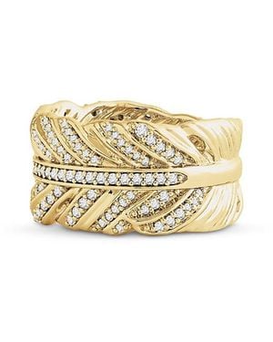 Anabel Aram Feather Pave Ring - White