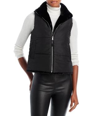 Echo Callum Reversible Faux Fur Zip Vest - Black