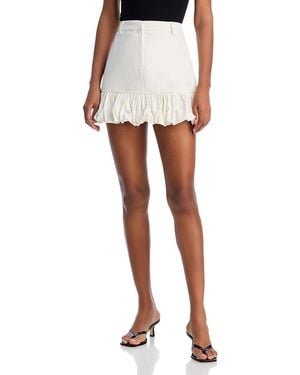 Aqua Bubble Flounce Mini Skirt - White