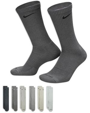 Nike Everyday Plus Cushioned Training Crew Socks, Pack Of 6 - Black