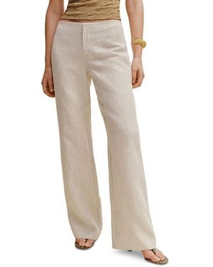 Reformation Vida Linen Low Rise Pants - Natural