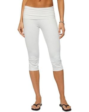 Edikted Rocio Foldover Capri Pants - White