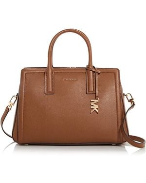 Michael Kors Laila Medium Leather Satchel - Brown