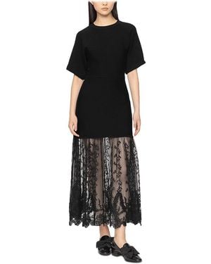 Sea Diane Knit Lace Dress - Black
