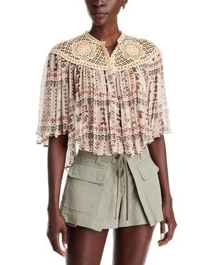 Isabel Marant Voldy Crochet Trapeze Top - Multicolor