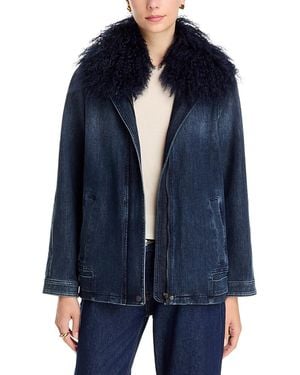 Kobi Halperin Members Faux Fur Trim Jacket - Blue