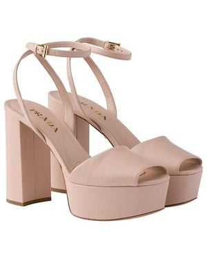 Prada Nappa Leather Platform Sandals - Pink