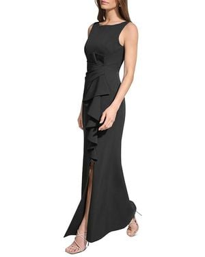 Eliza J Ruffled Sleeveless Gown - Black