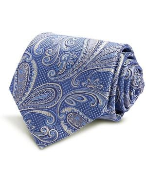 David Donahue Silk Classic Paisley Tie - Blue