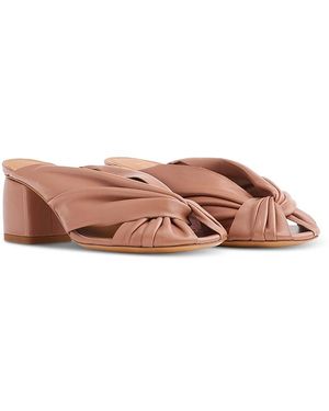 forte_forte Forte_Forte Crossover Leather Block Heel Sandals - Pink