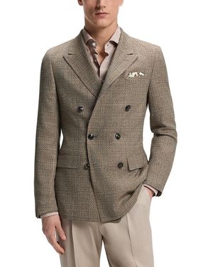 BOSS L-Jeff Double Breasted Silk Blend Sport Coat - Gray