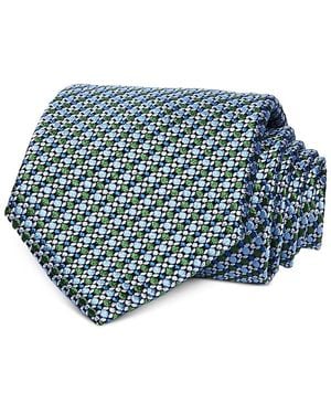 David Donahue Neat Silk Classic Tie - Blue
