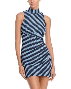 Ramy Brook Marisha Ribbon Striped Mini Dress - Blue
