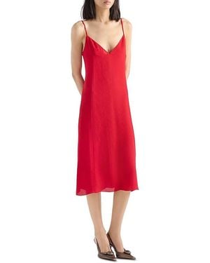 Prada Embroidered Triple Chiffon Slip Dress