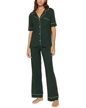 Eberjey Gisele Short Sleeve Long Pant Pajama Set - Green