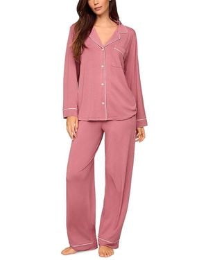 Eberjey Gisele Tencel Modal Long Pj Set - Red