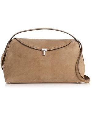 TOTEME T-Lock Suede Top Handle Bag - Brown
