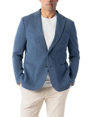Robert Talbott Wright Double Face Knit Blazer - Blue