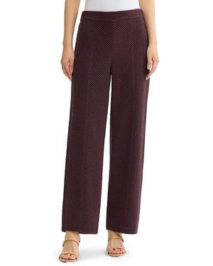 Misook Chevron Straight Leg Knit Pants - Purple