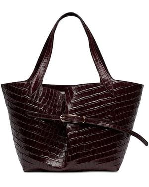 Liffner Medium Belted Leather Tote - Brown