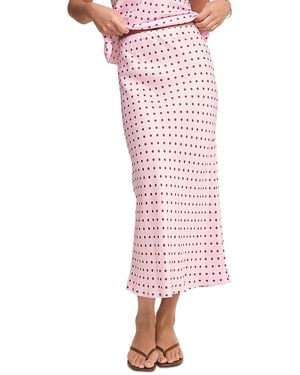 Nobody's Child Alana Dot Print Midi Skirt - Pink