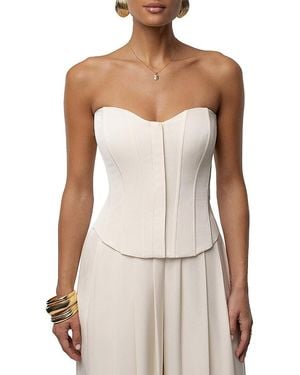 JLUXLABEL Viv Satin Bustier Top - White