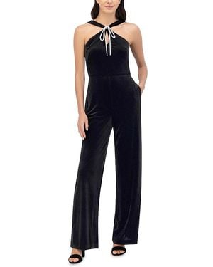 Eliza j cross neck belted crepe jumpsuit sale