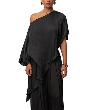 JLUXLABEL Brisa One Shoulder Top - Black