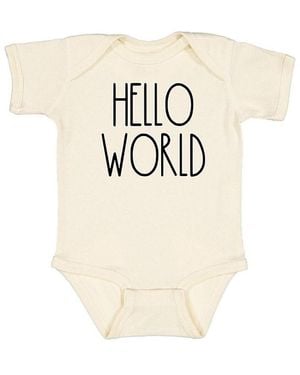Sweet Wink Hello World Short Sleeve Bodysuit - White