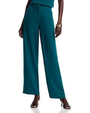 Misook Naomi Wide Leg Crepe De Chine Pants - Green