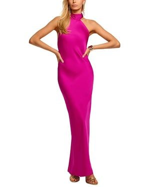 Ramy Brook Tatiana Halter Neck Satin Gown - Pink