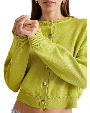 Marella Sport Alcuno Pointelle Trim Cardigan - Green