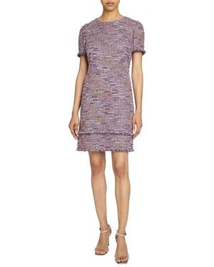 Santorelli Melania Short Sleeve Shift Dress - Purple