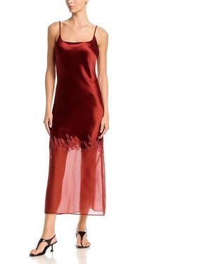 By Malene Birger Camilla Sheer Hem Slip Dress - Red
