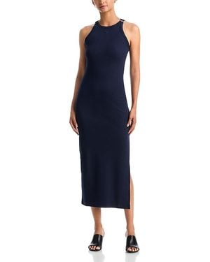 Courreges Buckle 90's Rib Midi Dress - Blue